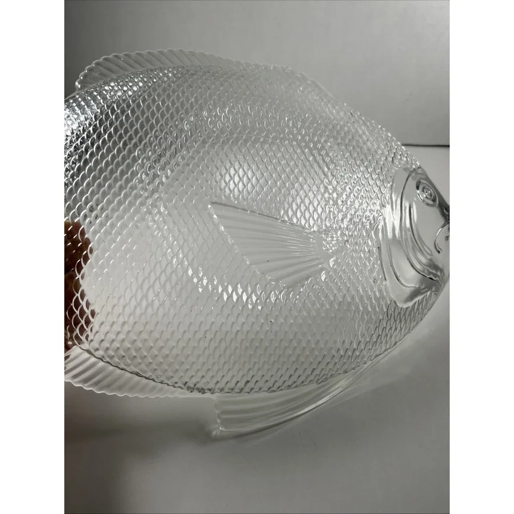 Anchor Hocking Vintage Clear Glass FISH Platter 16‎ Inches